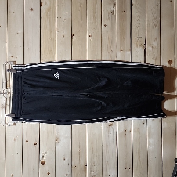 adidas Kids Black Sweatpants with White Stripes - Picture 1 of 5
